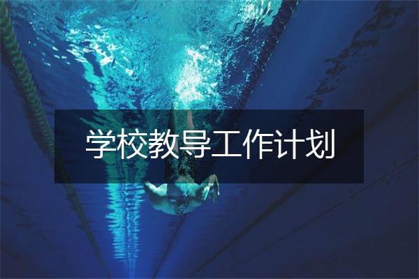 学校教导工作计划